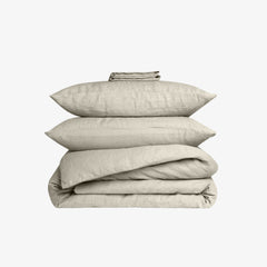 Natural washed linen duvet cover set