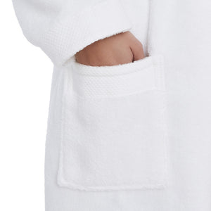 peignoir homme coton peigne blanc avec poches capuche ceinture