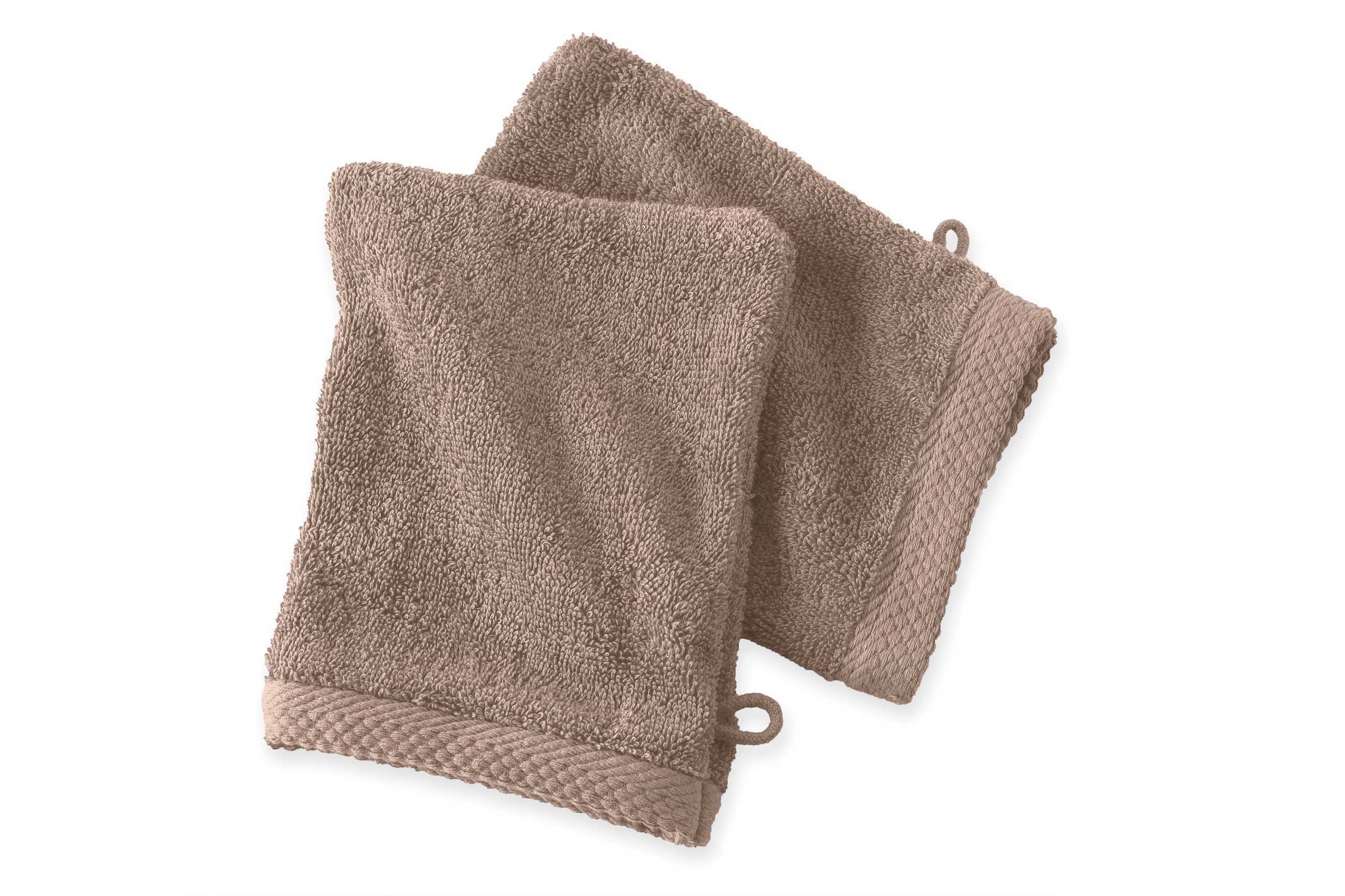 Lot de 2 gants de toilette 16×21 cm – 600 g/m² en 100 % coton peigné