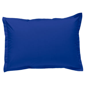 Coque d oreiller rectangle bleu percale coton