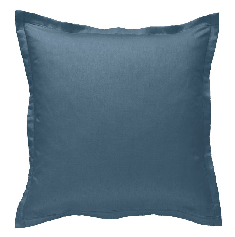 Protège oreiller luxe percale coton carre bleu