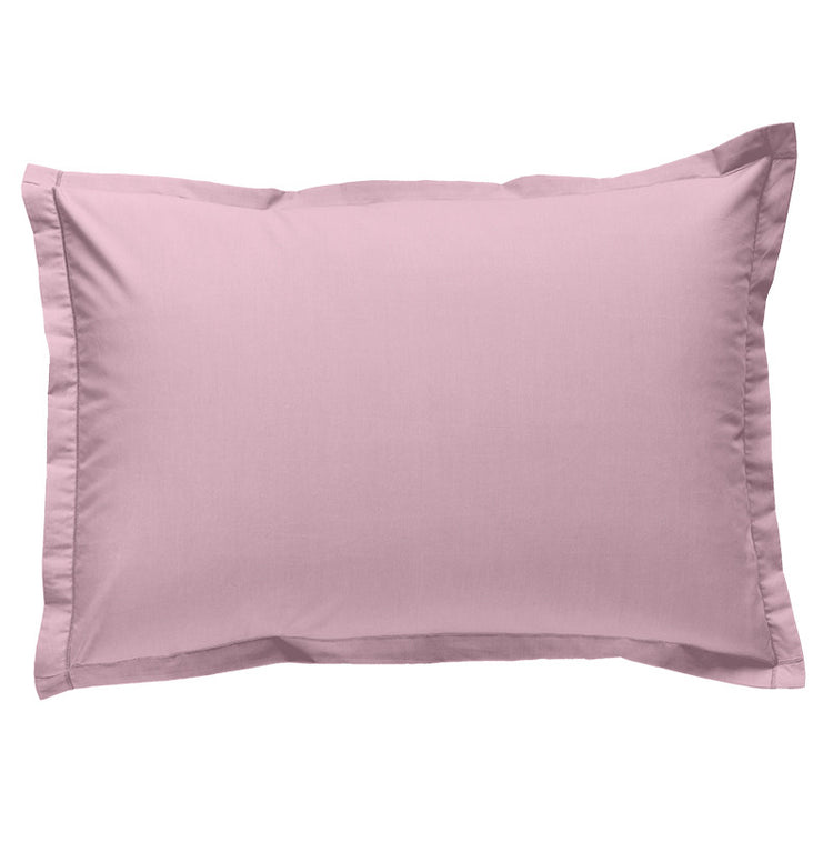 Revêtement oreiller rectangulaire percale 100 coton rose poudre
