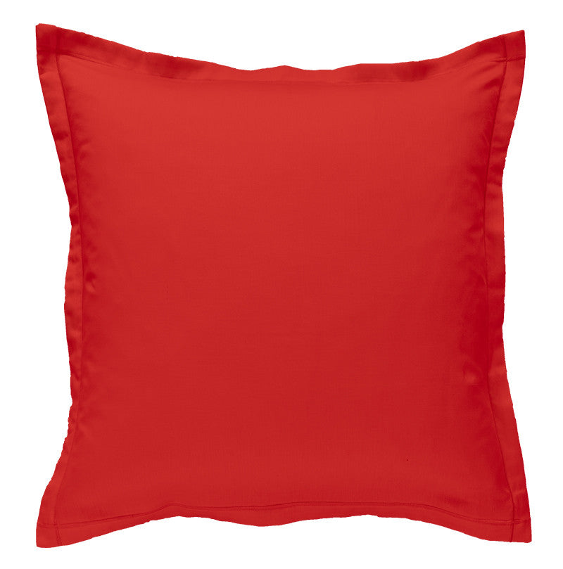 Enveloppe oreiller carre haut gamme percale coton 80 fils couleur rouge