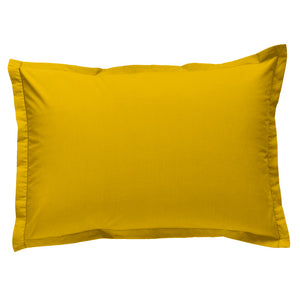 taie oreiller rectangulaire jaune percale coton 80 fils