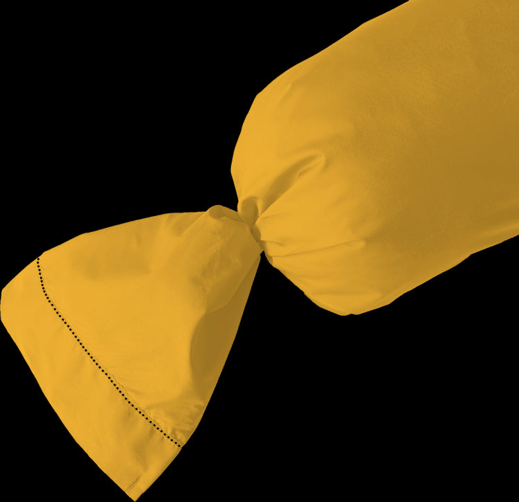 Taie de Traversin 45x190 cm en Satin de Coton 120 fils jaune safran