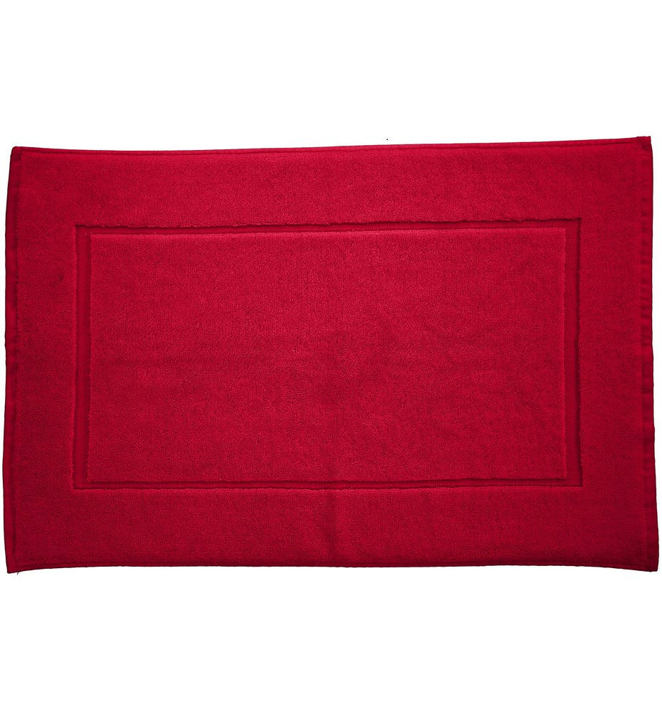 tapis bain luxe couleur rouge cerise dimensions 50x80 cm