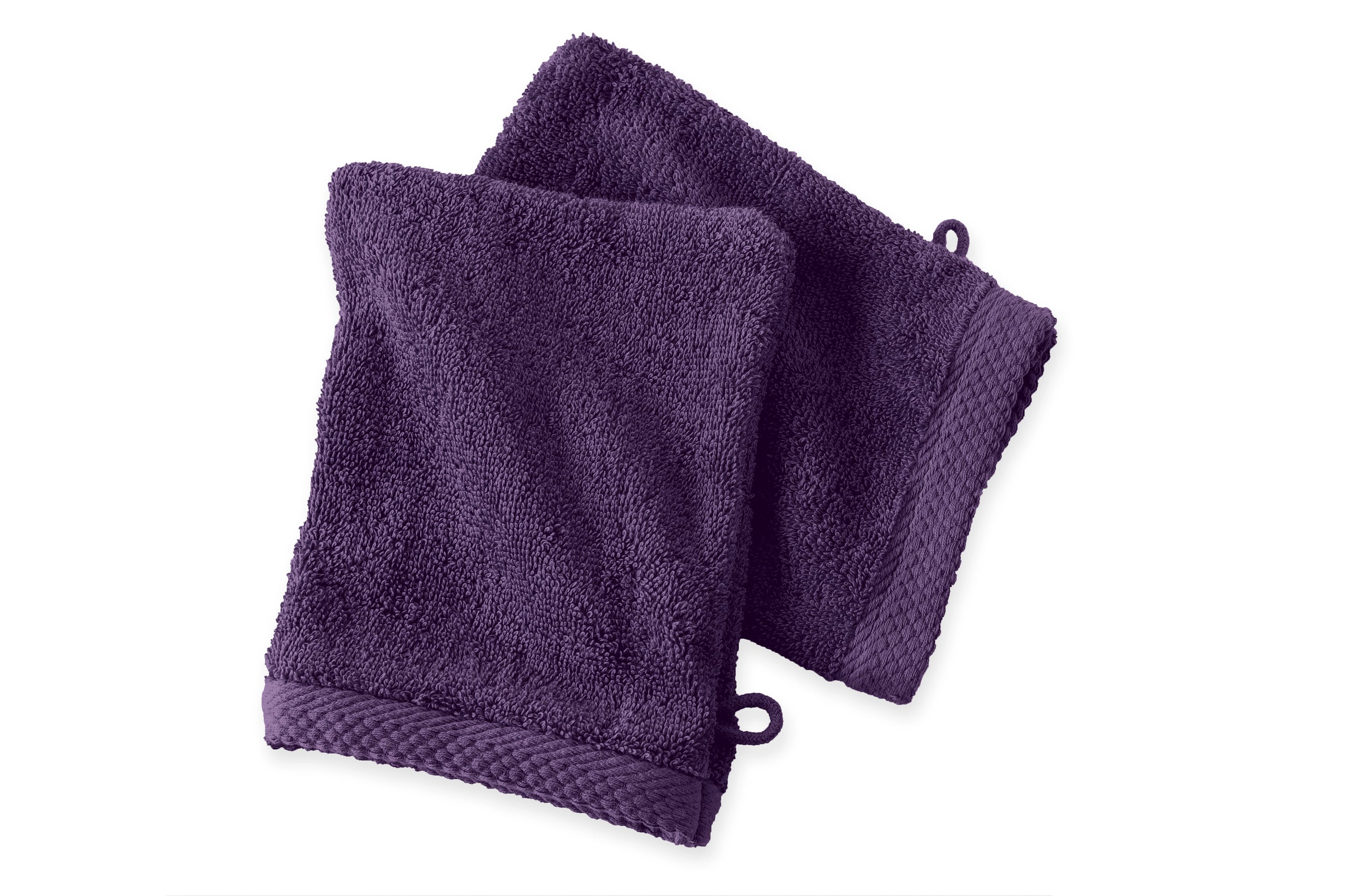 Set de 2 Gants de Toilette 16x21 - Aubergine