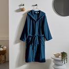 Peignoir à capuche - Bleu Jean