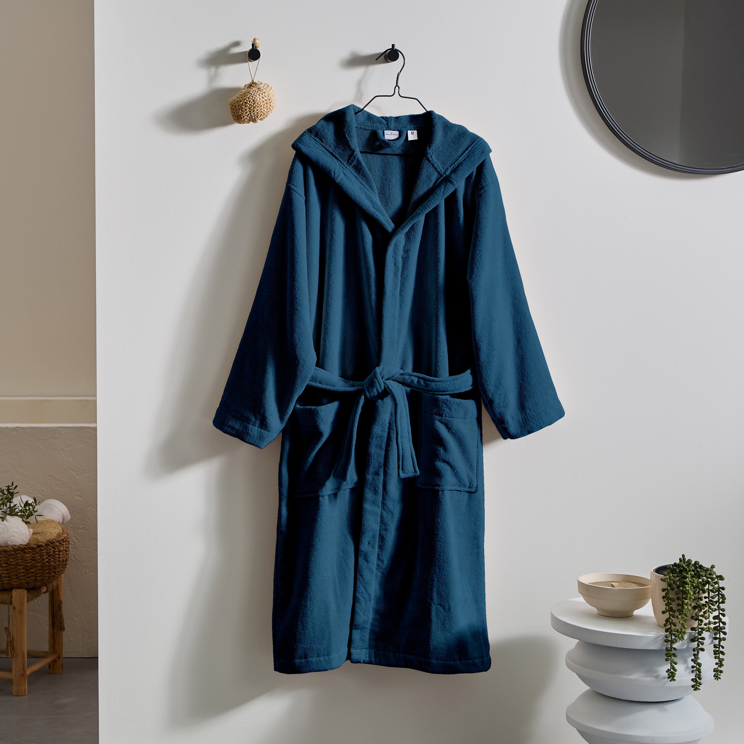 Peignoir à capuche - Bleu Jean