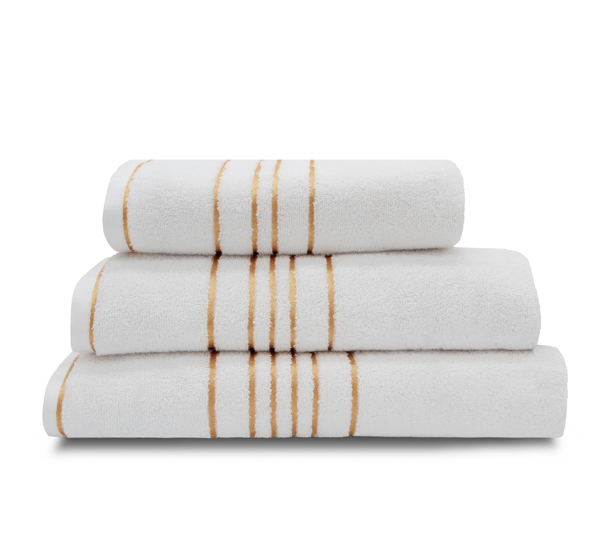 Drap de Douche - avec Liseret 70x140 - Blanc/or