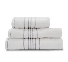 Drap de Douche - avec Liseret 70x140 - Blanc/argent