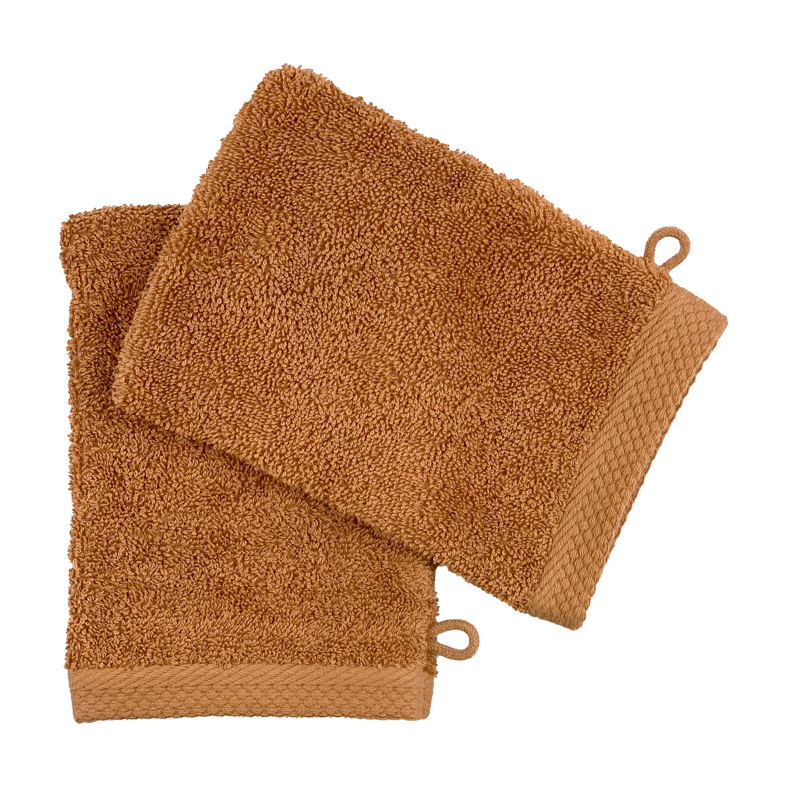 Set de 2 Gants de Toilette 16x21 - Camel