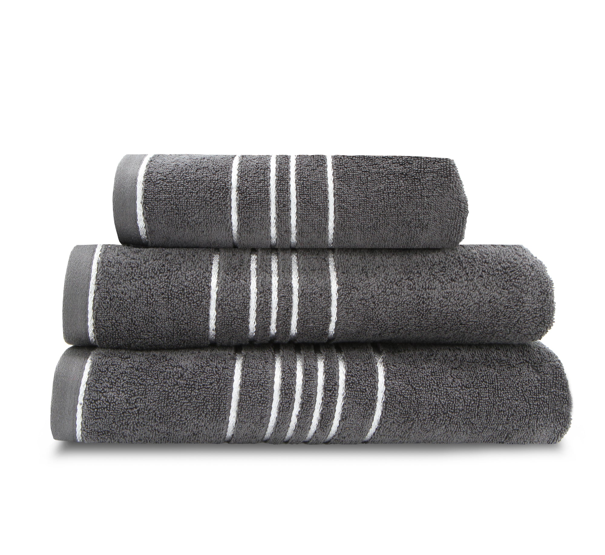 Drap de Douche - avec Liseret 70x140 - Anthracite/argent