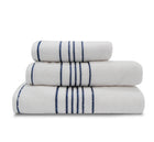 Serviette de Toilette - avec Liseret 50x100 - Blanc/marine