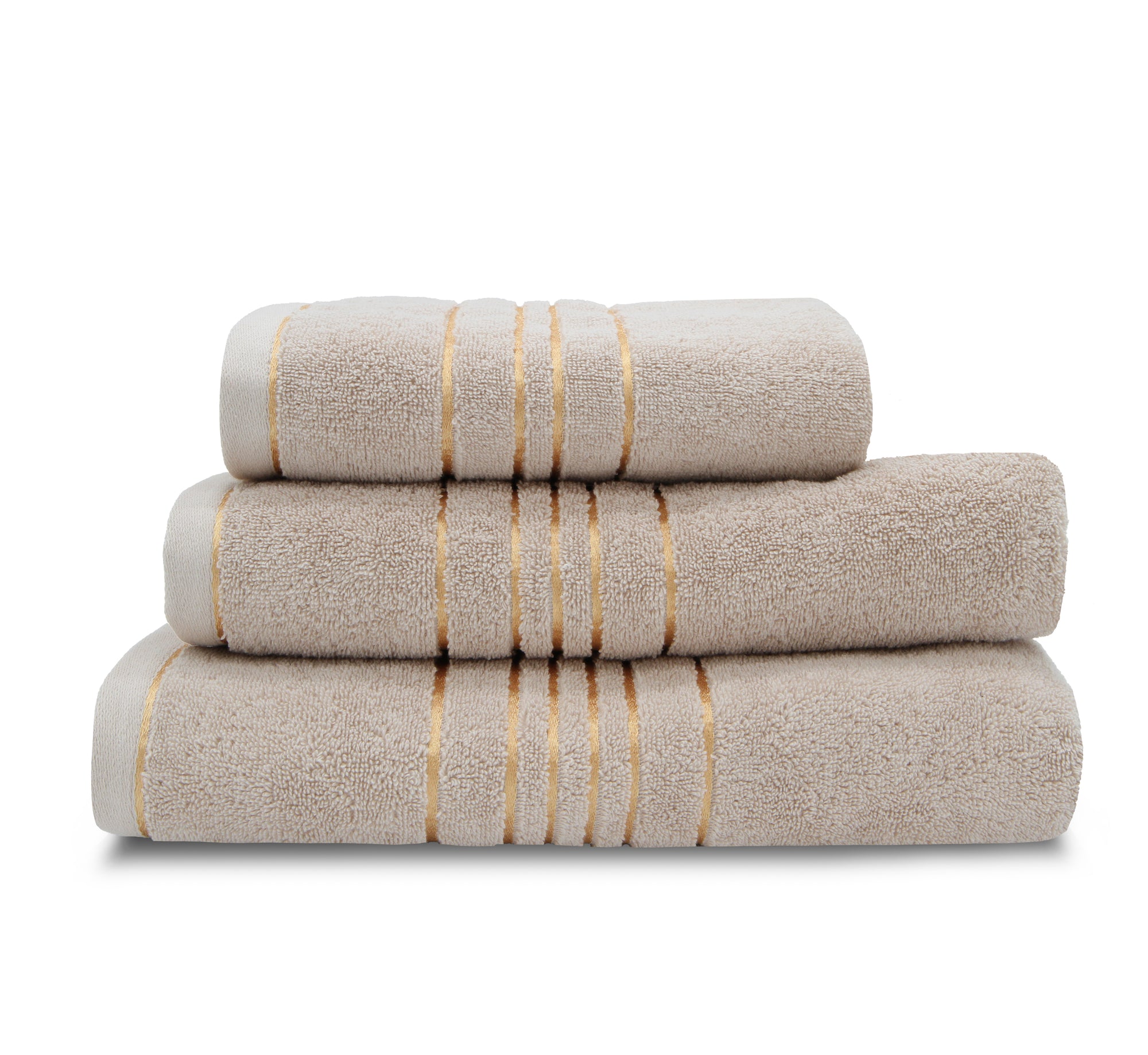 Drap de Bain - avec Liseret 100x150 - Ficelle/or