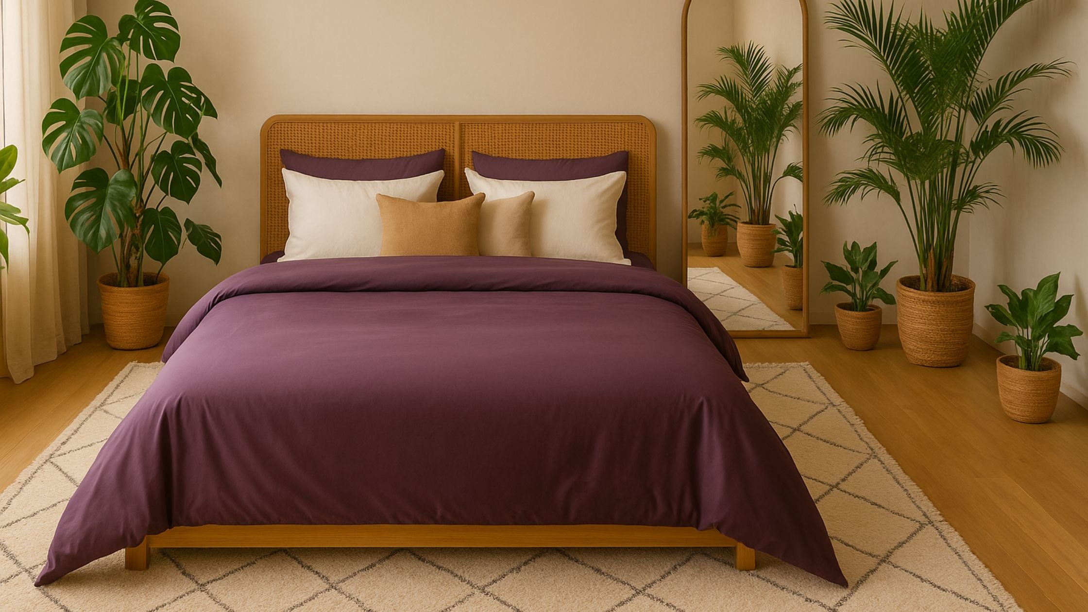 parure de couette 100% percale de coton avec oreillers