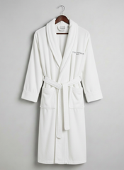 White shawl collar bathrobe Ted Lapidus