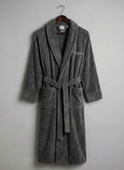 Peignoir gris anthracite col châle Ted Lapidus