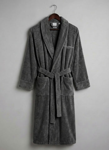 Peignoir gris anthracite col châle Ted Lapidus